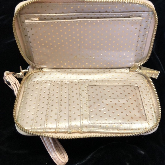 “deux lux” Gold Shimmery Sparkle Wallet with 3 Wide Pockets & 6 Cardholder Slots - Picture 5 of 10